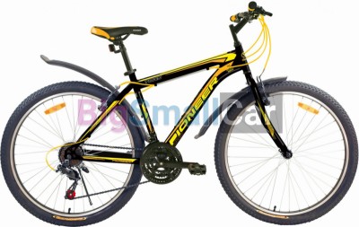 Дорожные велосипеды PIONEER TOWN 27,5/20 black-yellow-orange